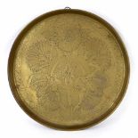 Arts & Crafts circular brass tray, possibly by Benham & Froud designed by Dr Christopher