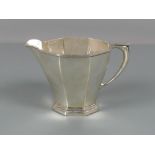 Silver cream jug of octagonal shape, maker William Neale, Birmingham 1937, 3.5" high, 5oz t