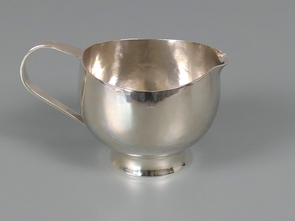 Modernist silver cream jug, William Neale, Graham Watling, London 1975, 3.5" high, 4.6oz t