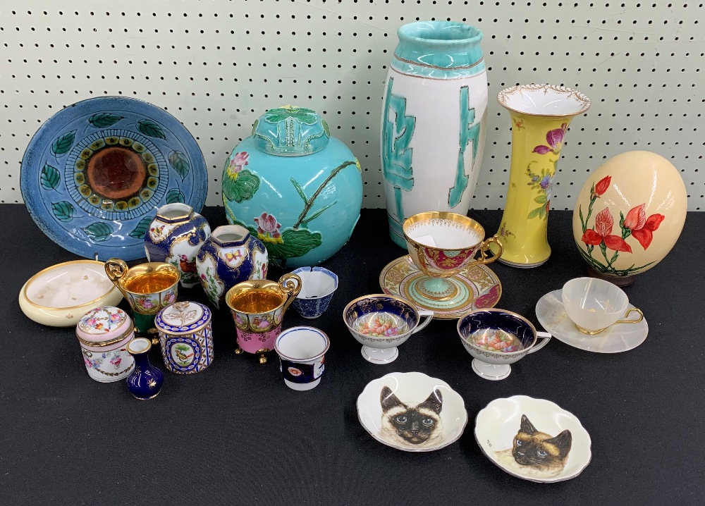 Mixed collection of porcelain to include Continental, Limoges, Dresden, Vienna type etc. ;