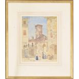 Attributed to R.C. Goff - 'View of an Italian town' inscribed on a later label with the artist's