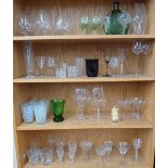 Collection of assorted drinking glasses; to include brandy glasses, liqueur, shot glasses, wine