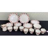 Bone China floral and foliate border part tea set, comprising two plates 8.5" diameter, eleven