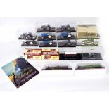 Assorted Editions Atlas die cast scale models; including nine tractors, two Great British Buses, a