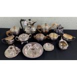 John James & Co Art Deco silver plate four piece tea set; together with a GM Arthur & Co plated