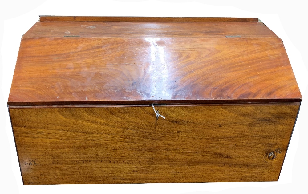 Mahogany table top stationary cabinet, the hinged fall front and raising top enclosing fitted - Image 2 of 2