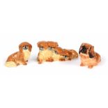 Royal Worcester - Dogs figural group, model no. 3118, black mark and numbered underside, 3.5"