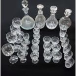 Collection of Stuart crystal drinking glasses, including four wine glasses and assorted liqueur