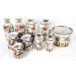 Losol Ware, Keeling & Co Ltd - Shanghai pattern vases and tablewares including three pairs of