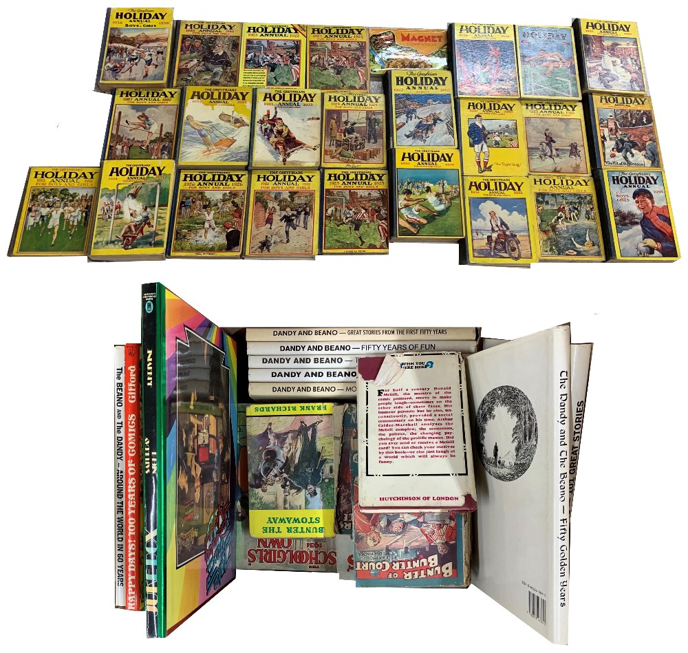 Greyfriars Holiday Annuals, 22 volumes; together with a box of further vintage annuals and books for