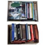 Two boxes of Antiques and collectibles reference books including some camera and photography