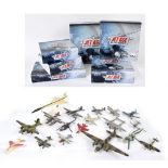 Six Editions Atlas 'Jet Ace' die cast scale model military aircraft; together with a collection of