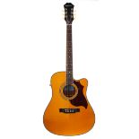 2014 Epiphone FT-360SCE with Min-E Tune electro-acoustic guitar; Back and sides: laminated mahogany;