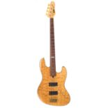 2002 LTD by ESP J-1004 Deluxe bass guitar, made in Korea, ser. no. W02xxx46; Finish: natural,