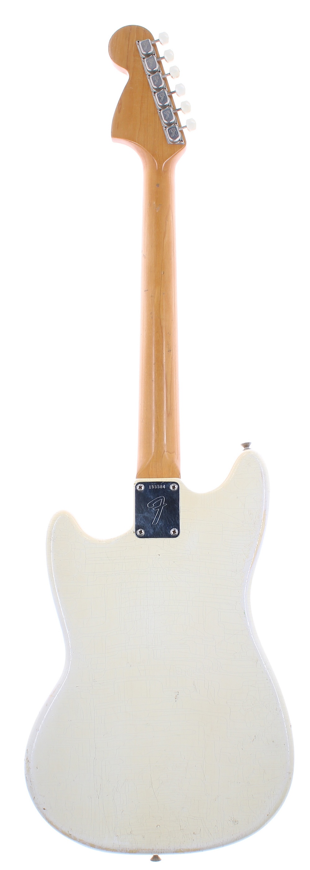 1966 Fender Mustang electric guitar, made in USA, ser. no. 1xxxx4; Finish: Olympic white, heavy - Image 2 of 10