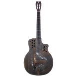 Baton Rouge RR71TC/14 triple cone resonator guitar; Finish: red copper rust; Fretboard: rosewood;