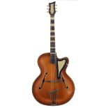 1950s Tauscher & Co (Taco) archtop guitar, made in Germany; Finish: sunburst, faded to the front,