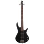 Ibanez Gio GSR205 five string bass guitar, hard case; together with a Stagg four string fretless