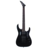 1997 Jackson Dinky DKMG electric guitar, made in Japan; Finish: black, various heavy scratches and
