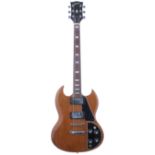 1971 Gibson SG electric guitar, made in USA, ser. no. 6xxxx1; Finish: walnut, wear throughout