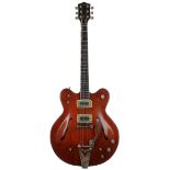 Gretsch Country Gentleman 6122 electric guitar, made in USA, circa 1965; Finish: mahogany, heavily