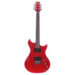 1980s Westone Thunder I electric guitar, made in Japan, ser. no. 3xxxxx7; Finish: red, dings and
