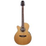 Takamine G Series EG540SC left-handed electro-acoustic guitar, made in Korea, ser. no. 14xxxx2; Back