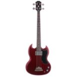 Epiphone EB-0 bass guitar, made in China; Finish: cherry, minor surface marks; Fretboard:
