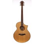 2014 Ibanez AEW21VK-NT1201 electro-acoustic guitar, made in China, ser. no. S14xxxxx67; Back and