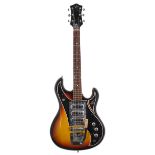 Wilson Sapphire electric guitar, made in England, ser. no. 1xxx2; Finish: sunburst, untidy