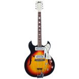 Greco Model 950 semi-hollow body electric guitar, made in Japan, circa 1967; Finish: sunburst, a few