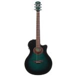 1998 Yamaha APX-4A-SPL electro-acoustic guitar, made in Taiwan, ser. no. 8xxxxxx2; Finish: green