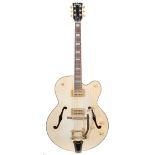 JHS Vintage VSA850WH hollow body electric guitar, made in Korea; Finish: ivory; Fretboard: rosewood;