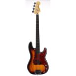 2015 Squier by Fender fretless Vintage Modified Precision bass guitar, crafted in Indonesia, ser.