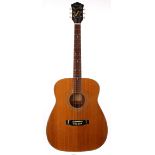 1970s Harmony Sovereign Model H6561 acoustic guitar; Back and sides: many blemishes and scratches;