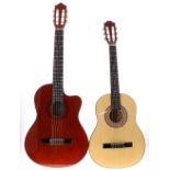 Ashton CG44CEQ/AM electro-classical guitar; together with a Lorenzo shortscale classical guitar (2)