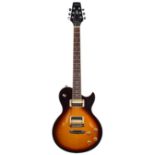 1990s Aria PE Series electric guitar; Finish: tobacco burst, many dings and blemishes to the back,