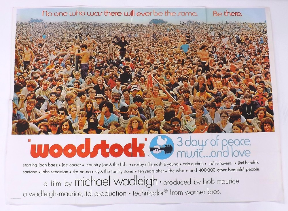 Original UK quad film poster for the 'Woodstock' film, 30" x 40"