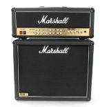 2005 Marshall JCM 2000 Triple Super Lead TSL100 guitar amplifier head, made in England, with foot