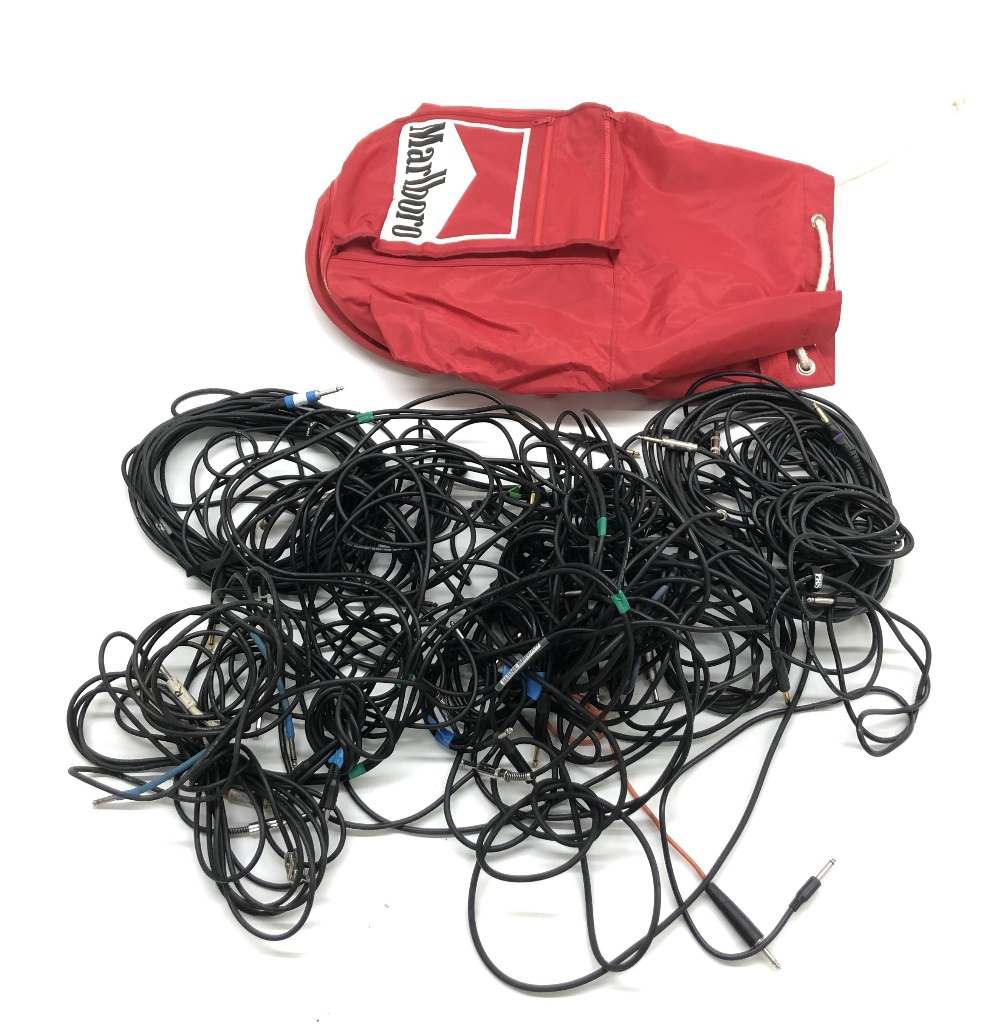 Bernie Marsden - Marlboro duffel bag enclosing a selection of audio cables