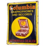 Original vintage 'Columbia Gramophones and Records Authorised Dealer' enamel sign, 20" x 15"