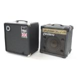 Black Star Amplification Unity U60 bass guitar amplifier; together with a Carlsbro Scorpion guitar