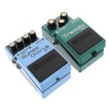 Boss TR-2 Tremolo guitar pedal; together with a Boss CH-1 Super Chorus guitar pedal (both with