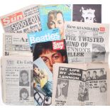 John Lennon and The Beatles - large quantity of newspapers from the time that John Lennon was