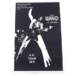 The Who - original 1971 UK tour poster, 40.5" x 27.5"