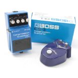 Boss CS-3 compression sustainer guitar pedal, boxed; together with a Danelectro Corned Beef reverb