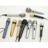 Selection of ten various microphones including an AKGD1000C, JTXNX9, Sony, Goodmans etc (10)