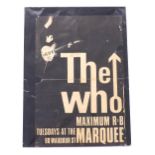 The Who - original 'Maximum R&B, Tuesday Nights at The Marquee' poster for The Who at The Marquee