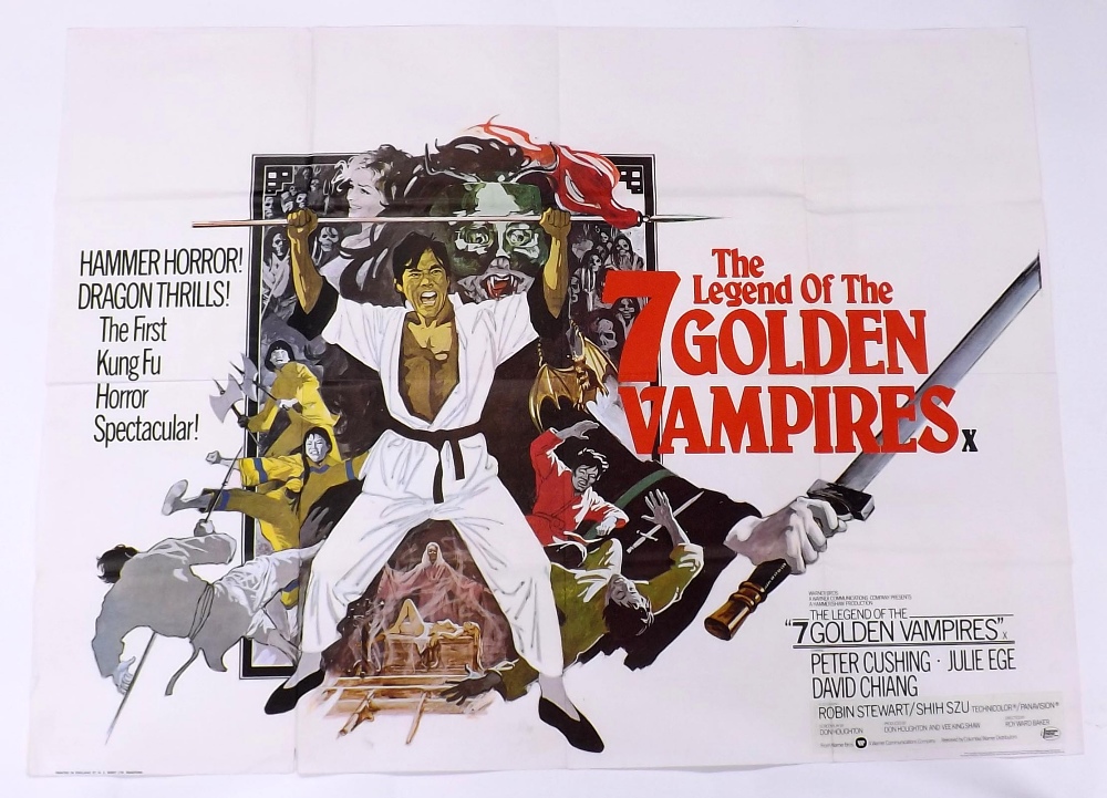 Original UK quad film poster for Hammer Horror's 'The Legend of The Seven Golden Vampires', 30" x