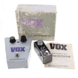 Vox 1903 compressor guitar pedal, boxed; together with an Xotic effects EP booster guitar pedal (